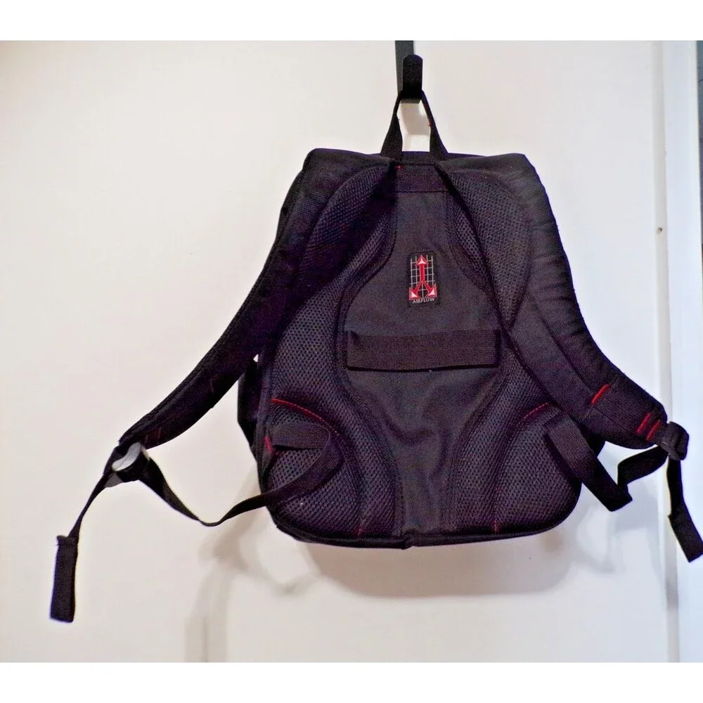 American Travler Black & Red Backpack with Tag Tons of Storage Side Pockets Too!